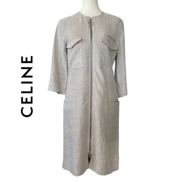 CELINE MIDI LINEN DRESS | SIZE FR 38/US 6 | NWT | RETAILED FOR $1,550 - Picture 1 of 14